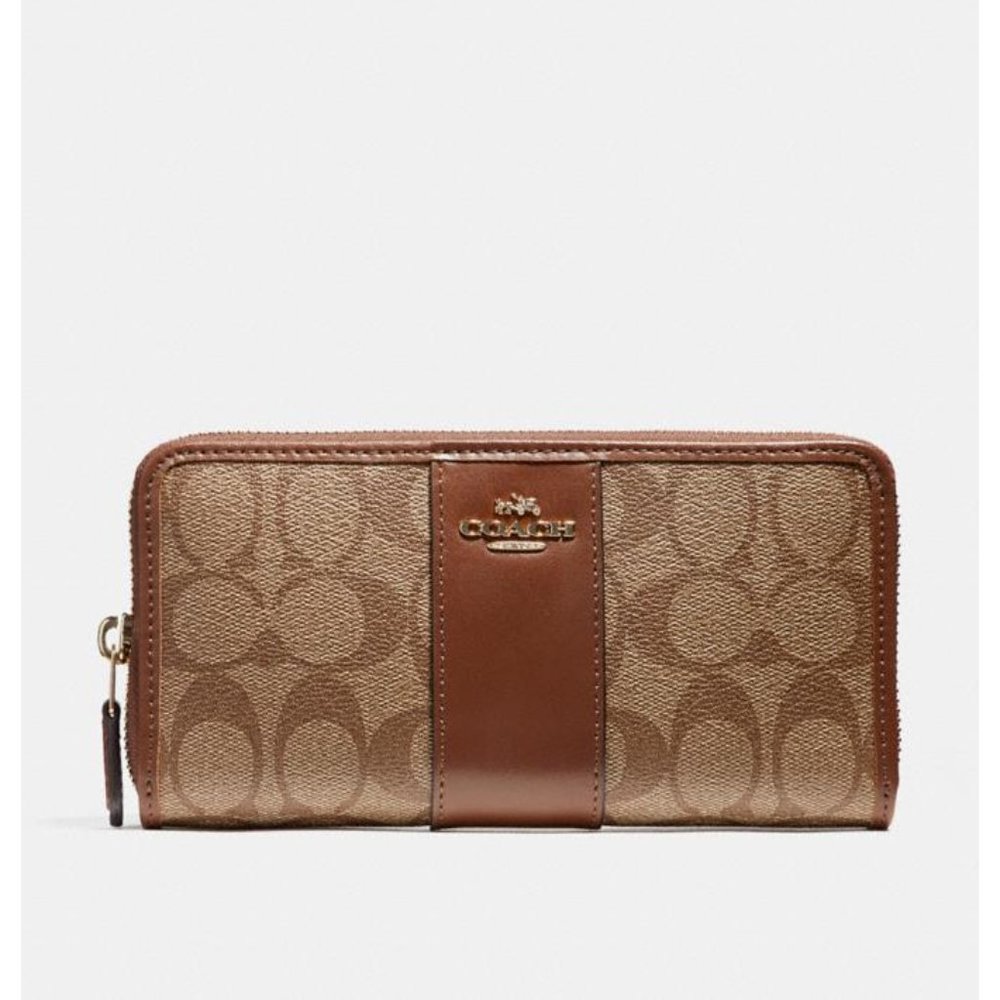 Coach Accordion Zip Wallet In Signature Canvas